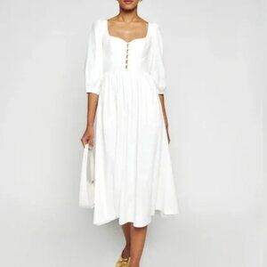 Reformation Madden Dress in White | Size 6